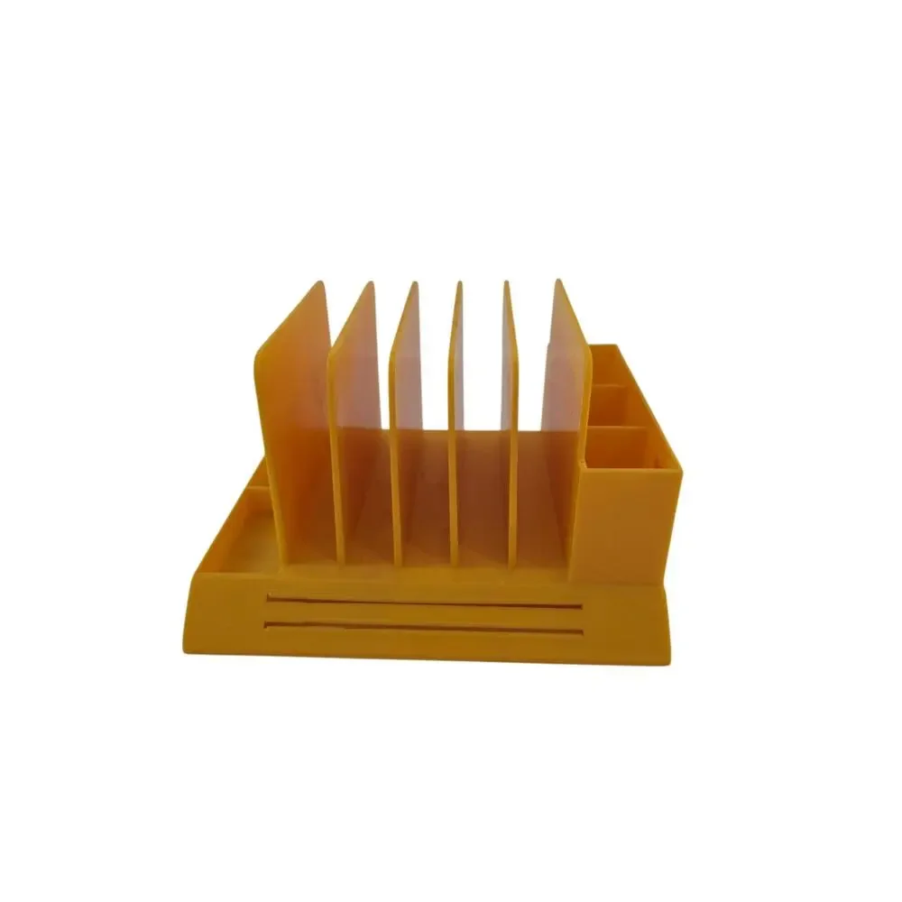 Max Klein plastic yellow desk accessory vintage MCM retro pen holder
